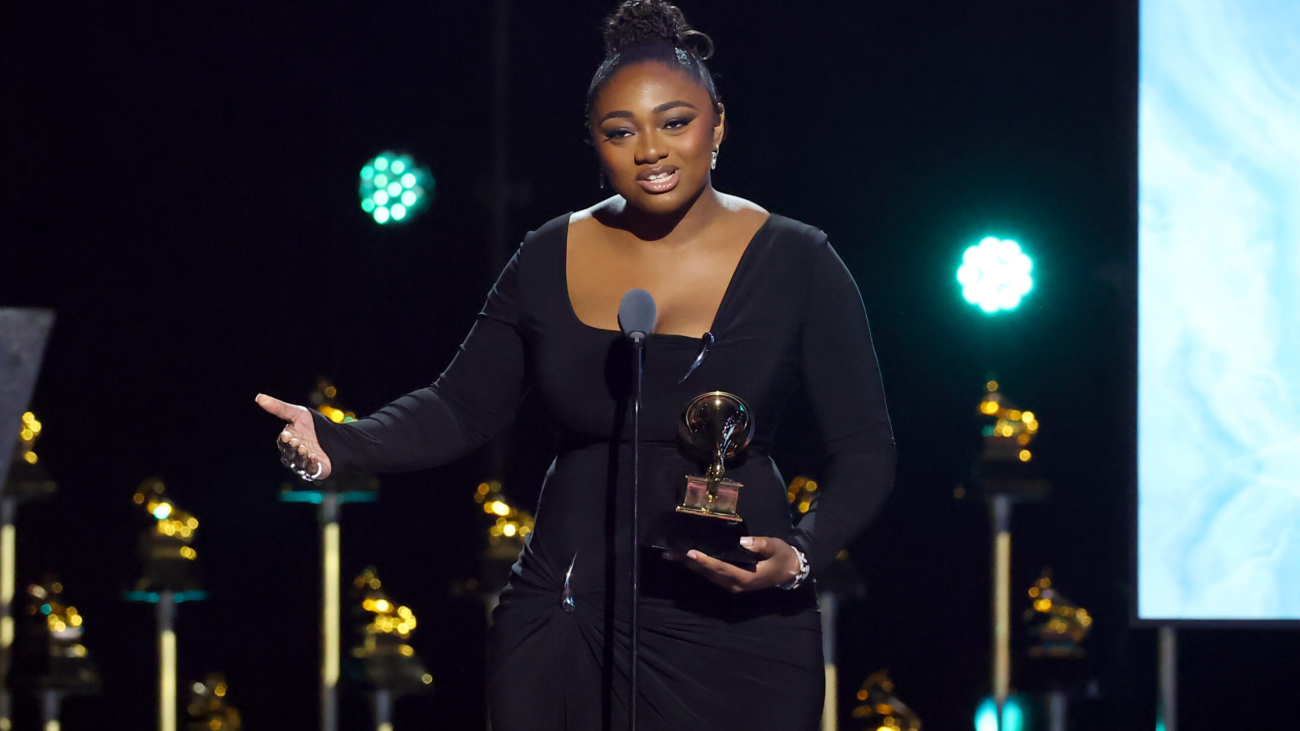 LOS ANGELES, CALIFORNIA - FEBRUARY 02: Samara Joy
accepts award for Best Jazz Performance for "Twinkle Twinkle Little Me" onstage during the 67th Annual GRAMMY Awards Premiere Ceremony at Peacock Theater on February 02, 2025 in Los Angeles, California. (Photo by Leon Bennett/Getty Images for The Recording Academy)